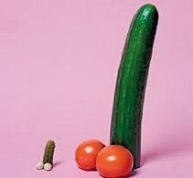 big and small penis size using vegetables as an example